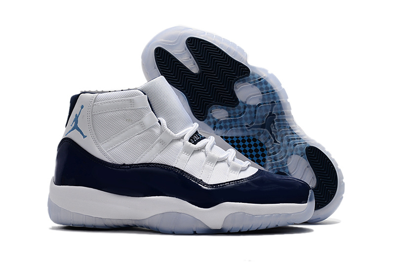 Air Jordan 11 Midnight Navy White Blue Ice Blue Shoes - Click Image to Close